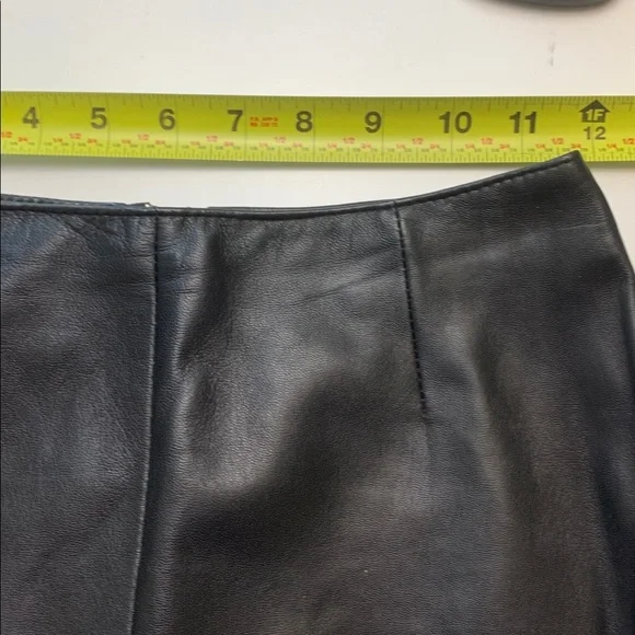 Danier Black Italian Leather Maxi  Skirt, Fully Lined, Kick Slit - Picture 5 of 11
